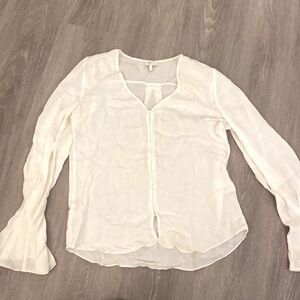 Joie gorgeous off white/cream/ivory peasant blouse. Sheer. Faint stain on front.